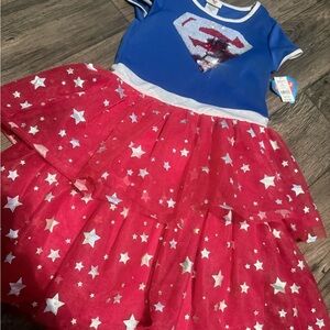 Heroic Star Kids Dress - Blue and Red